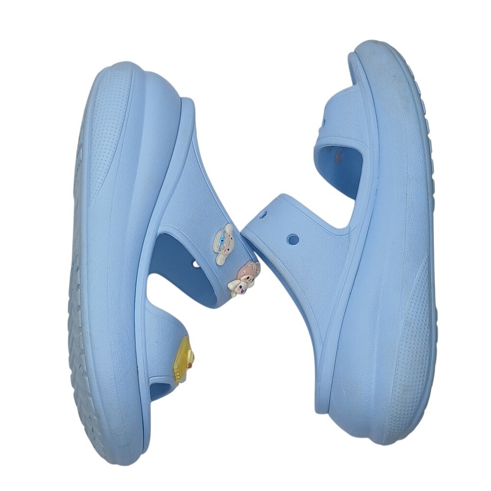Crocs Classic Slide Women Size 6 Light Blue Sanrio Jibbitz Platform Sandals - Picture 3 of 7